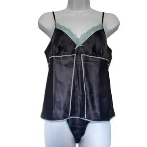 Victoria's Secret Vintage Angels Womens Lingerie Set Size S Cami Full Brief Navy